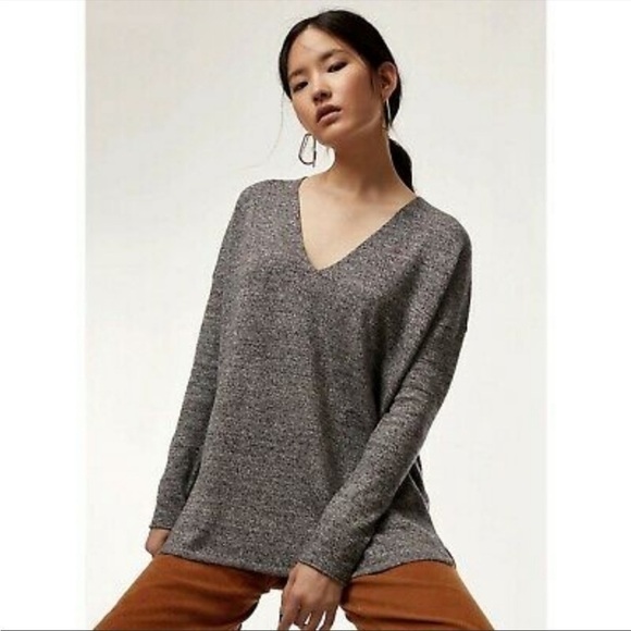 Babaton Sweaters - Babaton Aritzia Wool Linen blend charcoal sweater-tunic